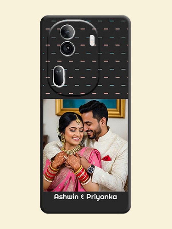 Line Pattern Design with Text on Space Black Custom Soft Matte Phone Back Cover - Reno 11 Pro 5G
