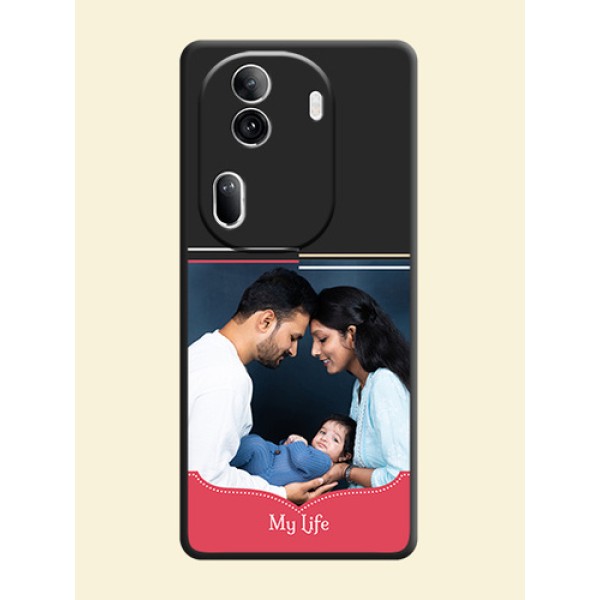 Classic Plain Design with Name - Photo on Space Black Soft Matte Phone Cover - Reno 11 Pro 5G