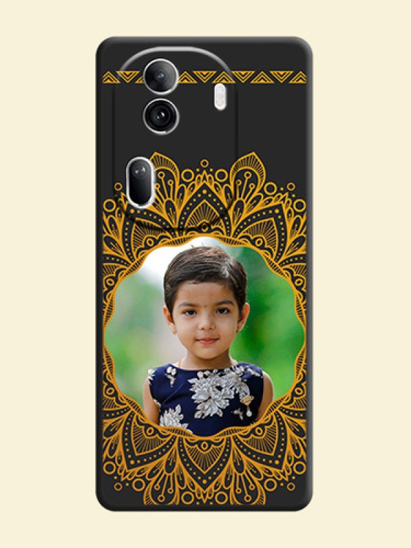 Round Image with Floral Design - Photo on Space Black Soft Matte Mobile Cover - Reno 11 Pro 5G