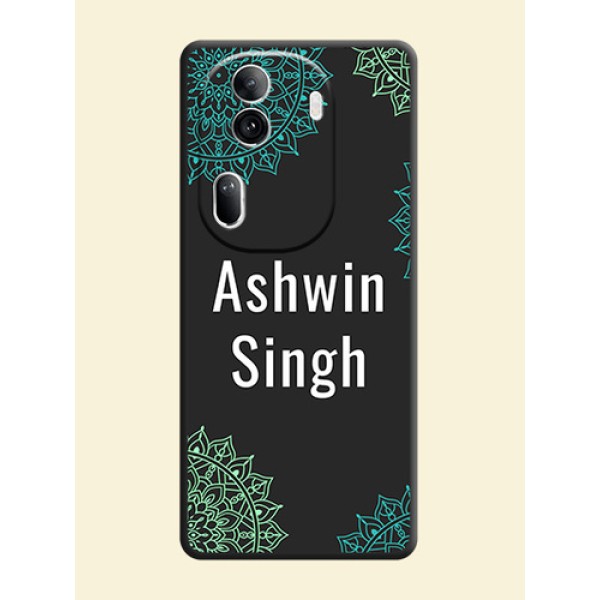Your Name with Floral Design on Space Black Custom Soft Matte Back Cover - Reno 11 Pro 5G Your Name with Floral Design on Space Black Custom Soft Matte Back Cover - Reno 11 Pro 5G