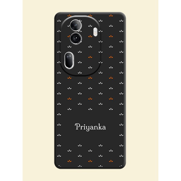 Simple Pattern With Custom Text On Space Black Personalized Soft Matte Phone Covers - Reno 11 Pro 5G Simple Pattern With Custom Text On Space Black Personalized Soft Matte Phone Covers - Reno 11 Pro 5G