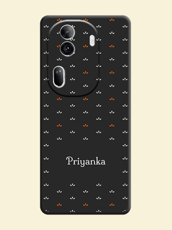 Simple Pattern With Custom Text On Space Black Personalized Soft Matte Phone Covers - Reno 11 Pro 5G