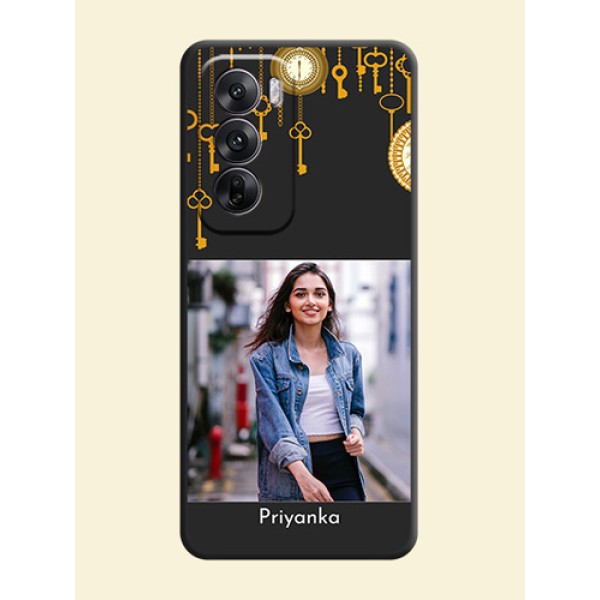 Decorative Design with Text On Space Black Custom Soft Matte Mobile Back Cover - Oppo Reno 12 5G Decorative Design with Text On Space Black Custom Soft Matte Mobile Back Cover - Oppo Reno 12 5G