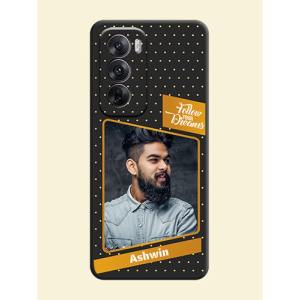 Follow Your Dreams with White Dots On Space Black Custom Soft Matte Mobile Back Cover - Oppo Reno 12 5G Follow Your Dreams with White Dots On Space Black Custom Soft Matte Mobile Back Cover - Oppo Reno 12 5G