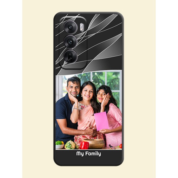 Mixed Wave Lines on Photo On Space Black Custom Soft Matte Mobile Back Cover - Oppo Reno 12 5G Mixed Wave Lines on Photo On Space Black Custom Soft Matte Mobile Back Cover - Oppo Reno 12 5G