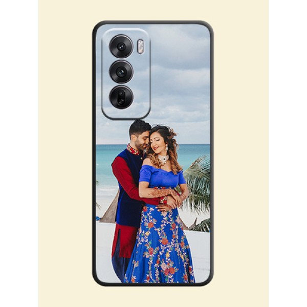 Full Single Pic Upload On Space Black Custom Soft Matte Mobile Back Cover - Oppo Reno 12 5G Full Single Pic Upload On Space Black Custom Soft Matte Mobile Back Cover - Oppo Reno 12 5G