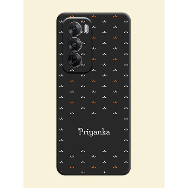 Simple Pattern With Custom Text On Space Black Custom Soft Matte Mobile Back Cover - Oppo Reno 12 5G Simple Pattern With Custom Text On Space Black Custom Soft Matte Mobile Back Cover - Oppo Reno 12 5G