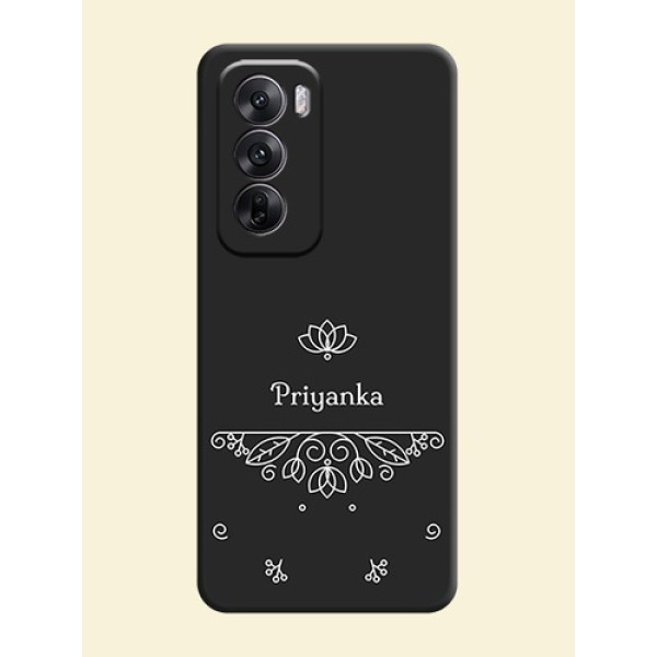 Lotus Garden Custom Text On Space Black Custom Soft Matte Mobile Back Cover - Oppo Reno 12 5G Lotus Garden Custom Text On Space Black Custom Soft Matte Mobile Back Cover - Oppo Reno 12 5G