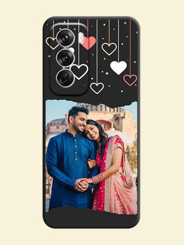 Love Hangings with Splash Wave Picture On Space Black Custom Soft Matte Mobile Back Cover - Oppo Reno 12 Pro 5G