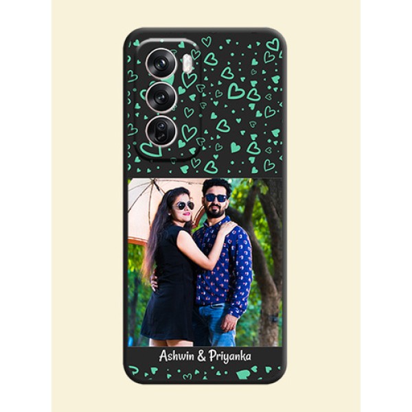 Sea Green Indefinite Love Pattern on Photo On Space Black Custom Soft Matte Mobile Back Cover - Oppo Reno 12 Pro 5G Sea Green Indefinite Love Pattern on Photo On Space Black Custom Soft Matte Mobile Back Cover - Oppo Reno 12 Pro 5G
