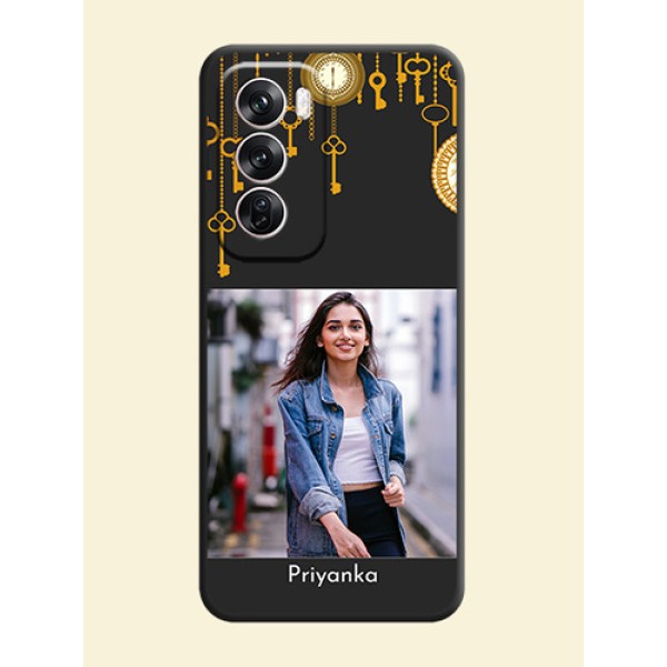 Decorative Design with Text On Space Black Custom Soft Matte Mobile Back Cover - Oppo Reno 12 Pro 5G Decorative Design with Text On Space Black Custom Soft Matte Mobile Back Cover - Oppo Reno 12 Pro 5G