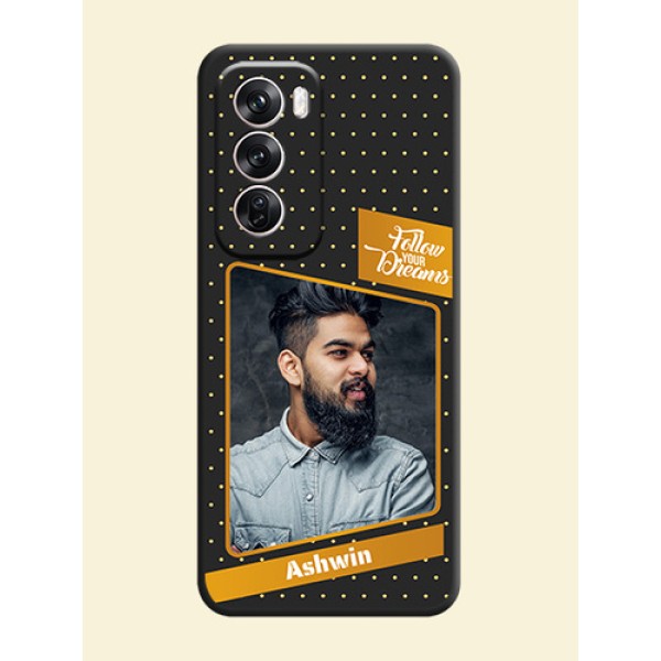 Follow Your Dreams with White Dots On Space Black Custom Soft Matte Mobile Back Cover - Oppo Reno 12 Pro 5G Follow Your Dreams with White Dots On Space Black Custom Soft Matte Mobile Back Cover - Oppo Reno 12 Pro 5G