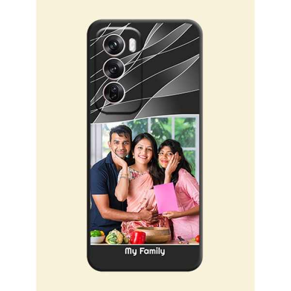Mixed Wave Lines on Photo On Space Black Custom Soft Matte Mobile Back Cover - Oppo Reno 12 Pro 5G Mixed Wave Lines on Photo On Space Black Custom Soft Matte Mobile Back Cover - Oppo Reno 12 Pro 5G
