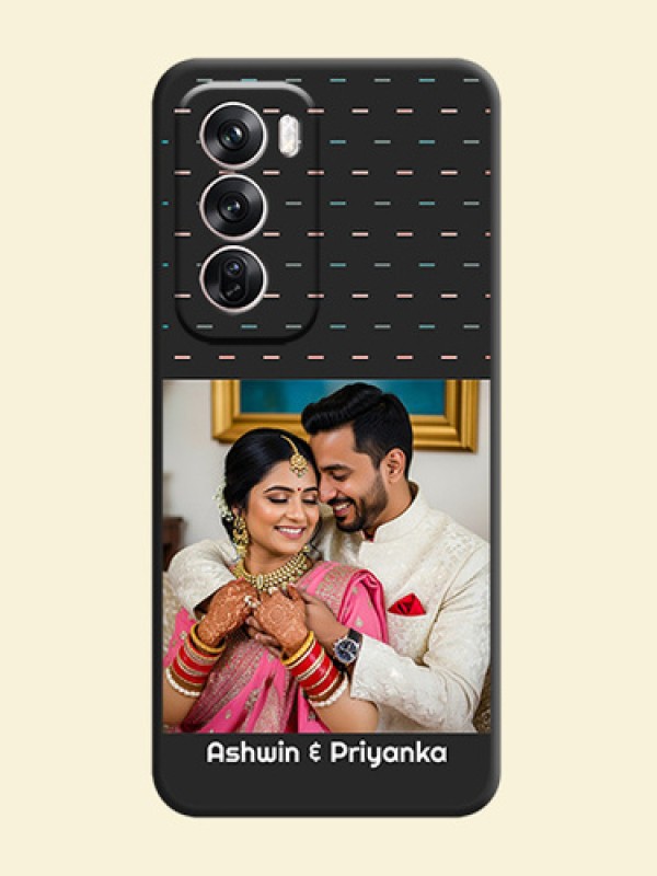 Line Pattern Design with Text On Space Black Custom Soft Matte Mobile Back Cover - Oppo Reno 12 Pro 5G