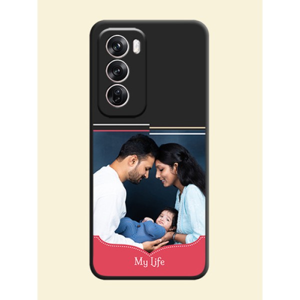 Classic Plain Design with Name On Space Black Custom Soft Matte Mobile Back Cover - Oppo Reno 12 Pro 5G Classic Plain Design with Name On Space Black Custom Soft Matte Mobile Back Cover - Oppo Reno 12 Pro 5G