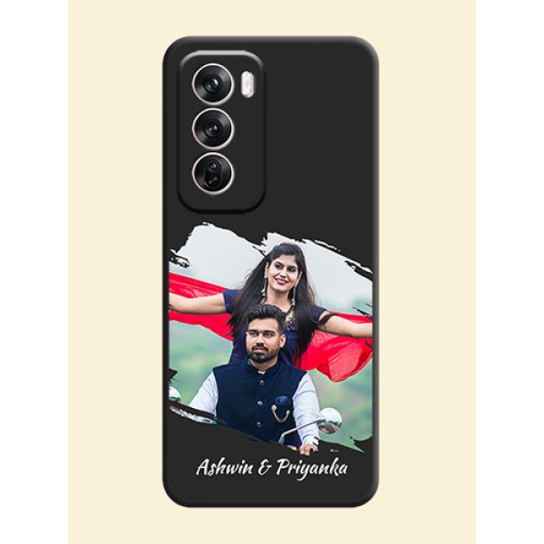 Grunge Brush Strokes on Photo On Space Black Custom Soft Matte Mobile Back Cover - Oppo Reno 12 Pro 5G Grunge Brush Strokes on Photo On Space Black Custom Soft Matte Mobile Back Cover - Oppo Reno 12 Pro 5G