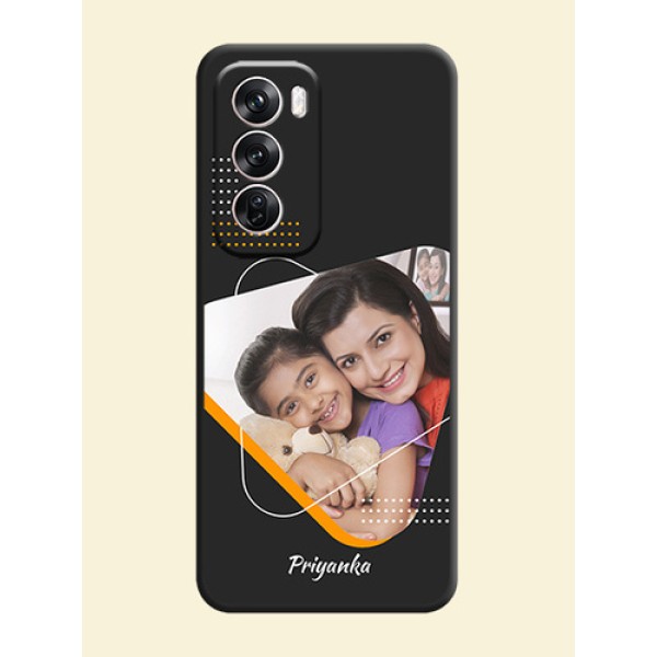 Yellow Triangle on Photo On Space Black Custom Soft Matte Mobile Back Cover - Oppo Reno 12 Pro 5G
