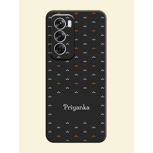 Simple Pattern With Custom Text On Space Black Custom Soft Matte Mobile Back Cover - Oppo Reno 12 Pro 5G Simple Pattern With Custom Text On Space Black Custom Soft Matte Mobile Back Cover - Oppo Reno 12 Pro 5G