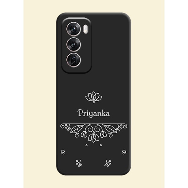 Lotus Garden Custom Text On Space Black Custom Soft Matte Mobile Back Cover - Oppo Reno 12 Pro 5G Lotus Garden Custom Text On Space Black Custom Soft Matte Mobile Back Cover - Oppo Reno 12 Pro 5G