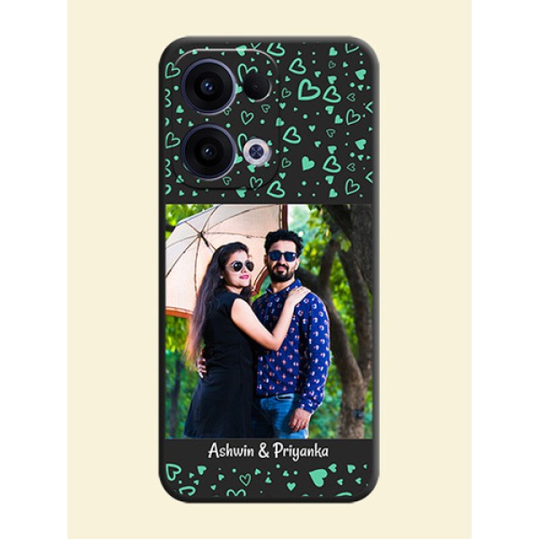 Sea Green Indefinite Love Pattern on Photo On Space Black Custom Soft Matte Mobile Back Cover - Oppo Reno 13 5G Sea Green Indefinite Love Pattern on Photo On Space Black Custom Soft Matte Mobile Back Cover - Oppo Reno 13 5G