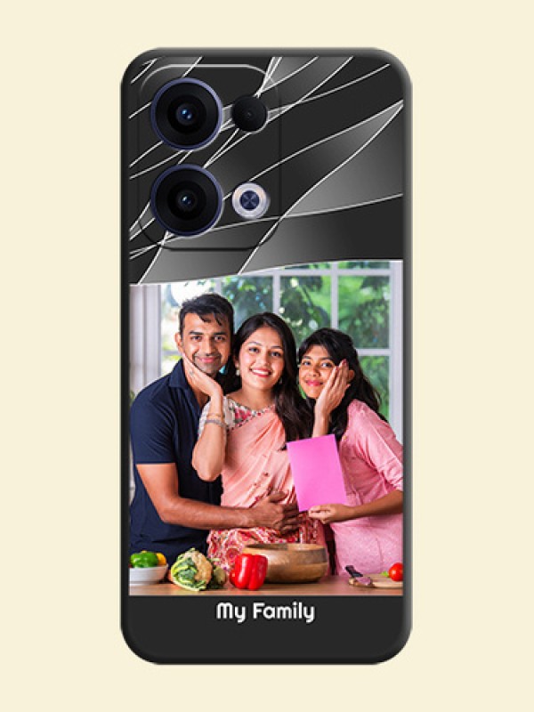 Mixed Wave Lines on Photo On Space Black Custom Soft Matte Mobile Back Cover - Oppo Reno 13 5G