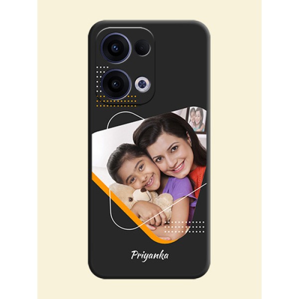 Yellow Triangle on Photo On Space Black Custom Soft Matte Mobile Back Cover - Oppo Reno 13 5G