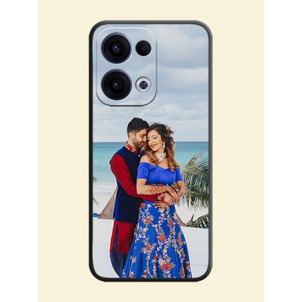 Full Single Pic Upload On Space Black Custom Soft Matte Mobile Back Cover - Oppo Reno 13 5G Full Single Pic Upload On Space Black Custom Soft Matte Mobile Back Cover - Oppo Reno 13 5G