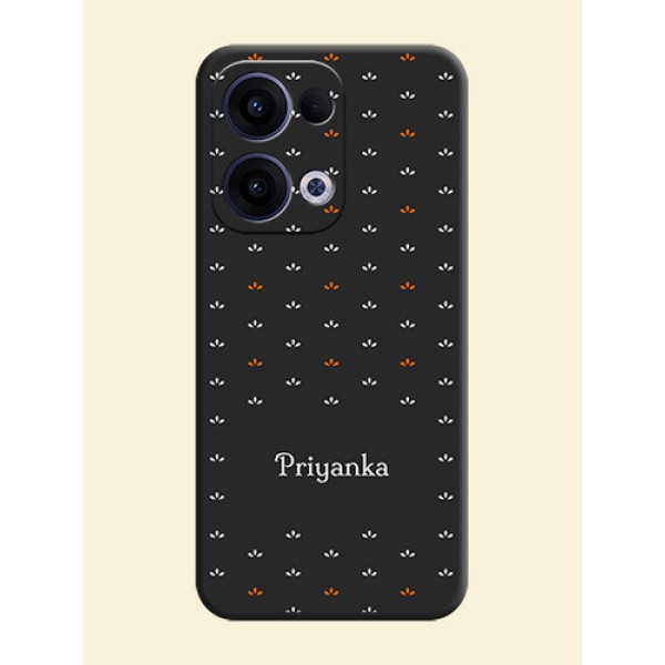 Simple Pattern With Custom Text On Space Black Custom Soft Matte Mobile Back Cover - Oppo Reno 13 5G Simple Pattern With Custom Text On Space Black Custom Soft Matte Mobile Back Cover - Oppo Reno 13 5G