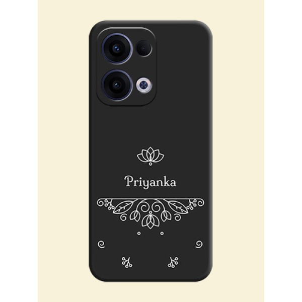 Lotus Garden Custom Text On Space Black Custom Soft Matte Mobile Back Cover - Oppo Reno 13 5G Lotus Garden Custom Text On Space Black Custom Soft Matte Mobile Back Cover - Oppo Reno 13 5G
