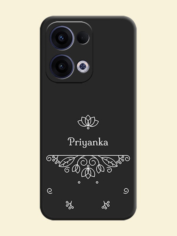 Lotus Garden Custom Text On Space Black Custom Soft Matte Mobile Back Cover - Oppo Reno 13 5G