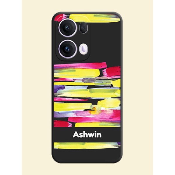 Brush Coloured On Space Black Custom Soft Matte Mobile Back Cover - Oppo Reno 13 Pro 5G Brush Coloured On Space Black Custom Soft Matte Mobile Back Cover - Oppo Reno 13 Pro 5G