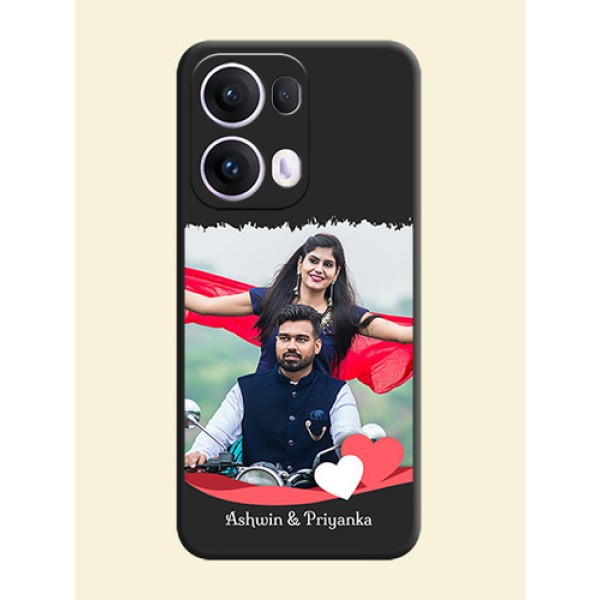 Pin Color Love Shaped Ribbon Design with Text On Space Black Custom Soft Matte Mobile Back Cover - Oppo Reno 13 Pro 5G Pin Color Love Shaped Ribbon Design with Text On Space Black Custom Soft Matte Mobile Back Cover - Oppo Reno 13 Pro 5G