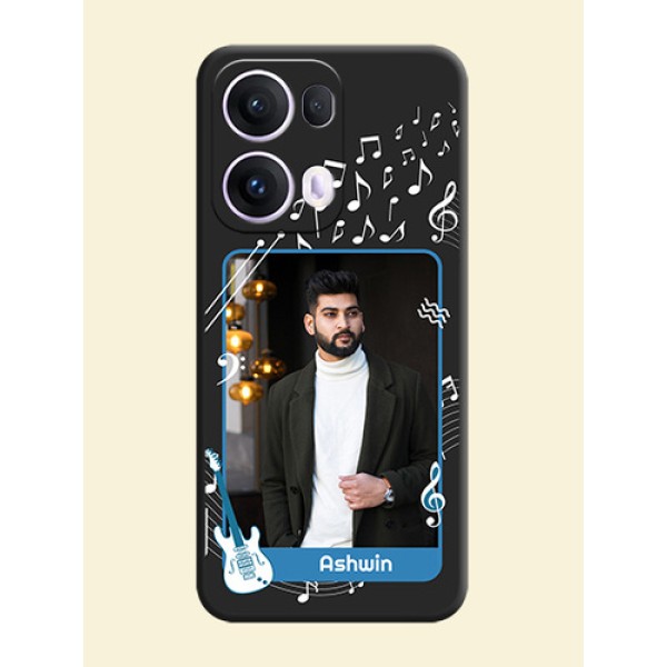 Musical Theme Design with Text on Photo On Space Black Custom Soft Matte Mobile Back Cover - Oppo Reno 13 Pro 5G Musical Theme Design with Text on Photo On Space Black Custom Soft Matte Mobile Back Cover - Oppo Reno 13 Pro 5G