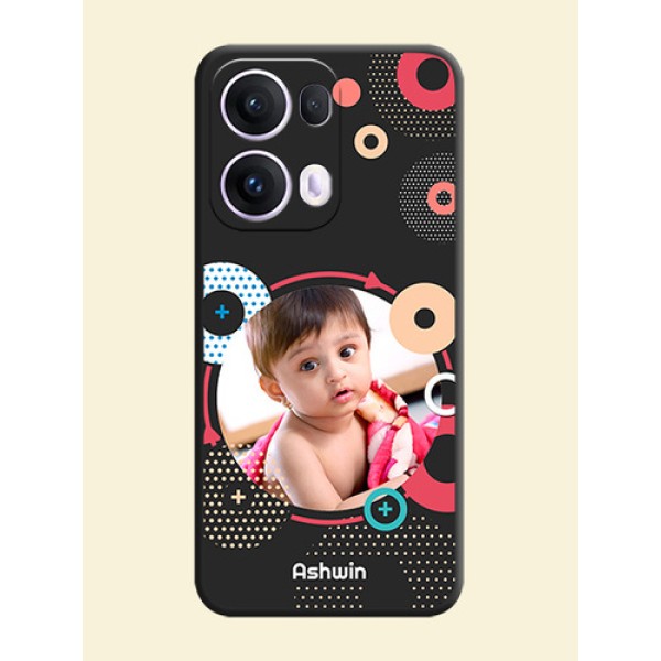 Multicoloured Round Image On Space Black Custom Soft Matte Mobile Back Cover - Oppo Reno 13 Pro 5G Multicoloured Round Image On Space Black Custom Soft Matte Mobile Back Cover - Oppo Reno 13 Pro 5G