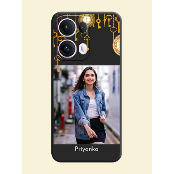 Decorative Design with Text On Space Black Custom Soft Matte Mobile Back Cover - Oppo Reno 13 Pro 5G Decorative Design with Text On Space Black Custom Soft Matte Mobile Back Cover - Oppo Reno 13 Pro 5G