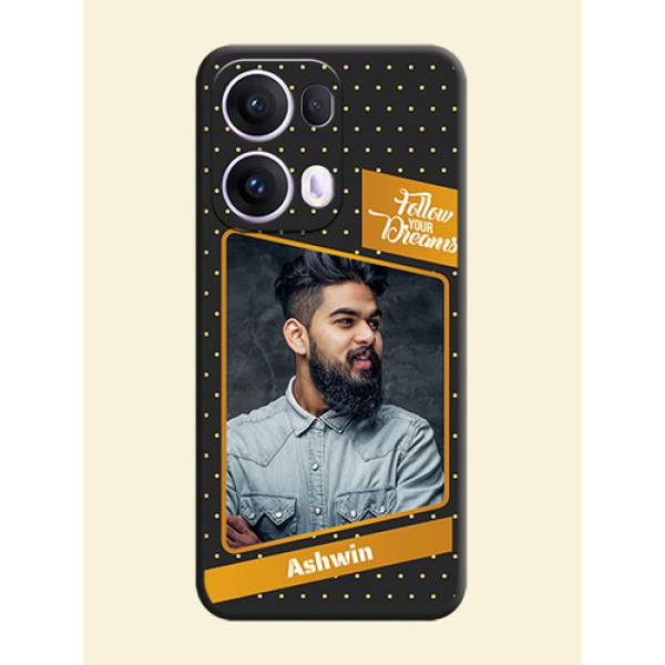 Follow Your Dreams with White Dots On Space Black Custom Soft Matte Mobile Back Cover - Oppo Reno 13 Pro 5G Follow Your Dreams with White Dots On Space Black Custom Soft Matte Mobile Back Cover - Oppo Reno 13 Pro 5G