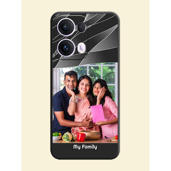 Mixed Wave Lines on Photo On Space Black Custom Soft Matte Mobile Back Cover - Oppo Reno 13 Pro 5G Mixed Wave Lines on Photo On Space Black Custom Soft Matte Mobile Back Cover - Oppo Reno 13 Pro 5G