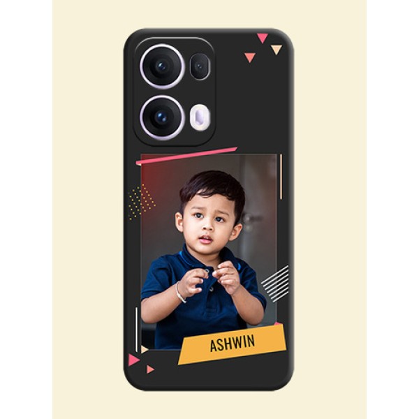 Photo Frame with Triangle Small Dots on Photo On Space Black Custom Soft Matte Mobile Back Cover - Oppo Reno 13 Pro 5G Photo Frame with Triangle Small Dots on Photo On Space Black Custom Soft Matte Mobile Back Cover - Oppo Reno 13 Pro 5G