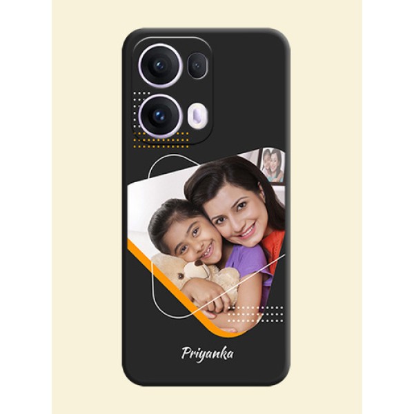 Yellow Triangle on Photo On Space Black Custom Soft Matte Mobile Back Cover - Oppo Reno 13 Pro 5G