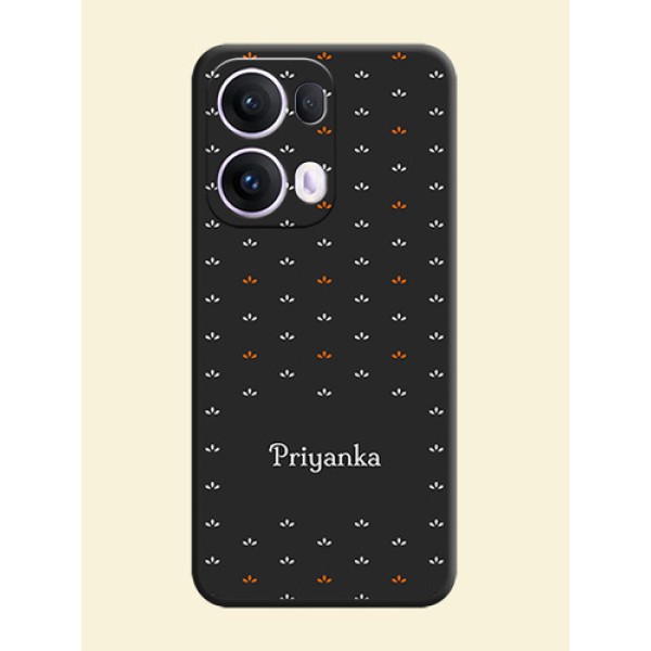 Simple Pattern With Custom Text On Space Black Custom Soft Matte Mobile Back Cover - Oppo Reno 13 Pro 5G Simple Pattern With Custom Text On Space Black Custom Soft Matte Mobile Back Cover - Oppo Reno 13 Pro 5G