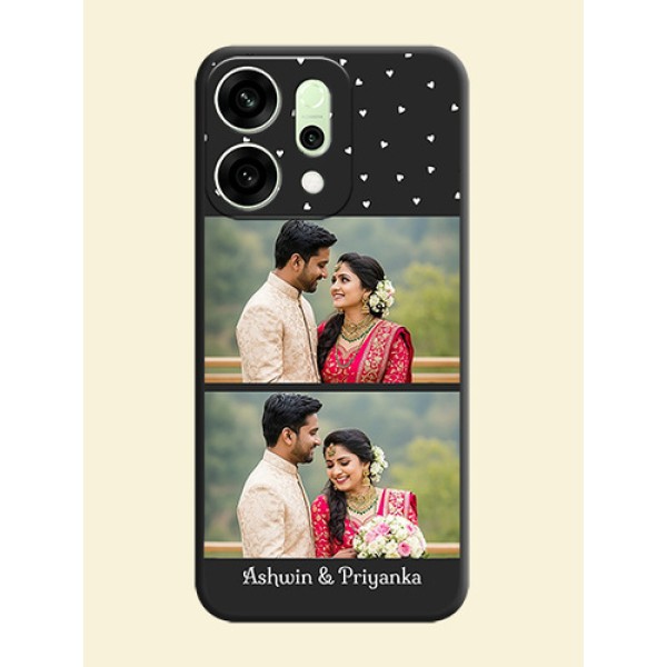 Miniature Love Symbols with Name On Space Black Custom Soft Matte Mobile Back Cover - Oppo Reno 14 5G Miniature Love Symbols with Name On Space Black Custom Soft Matte Mobile Back Cover - Oppo Reno 14 5G
