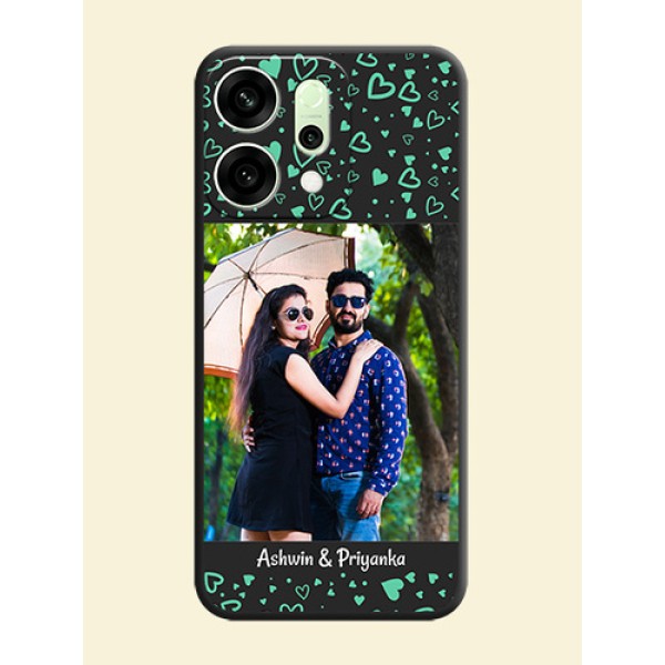 Sea Green Indefinite Love Pattern on Photo On Space Black Custom Soft Matte Mobile Back Cover - Oppo Reno 14 5G Sea Green Indefinite Love Pattern on Photo On Space Black Custom Soft Matte Mobile Back Cover - Oppo Reno 14 5G