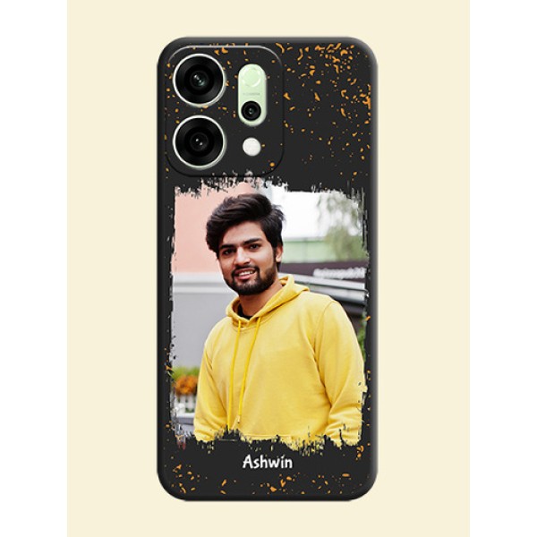 Spray Free Design on Photo On Space Black Custom Soft Matte Mobile Back Cover - Oppo Reno 14 5G Spray Free Design on Photo On Space Black Custom Soft Matte Mobile Back Cover - Oppo Reno 14 5G