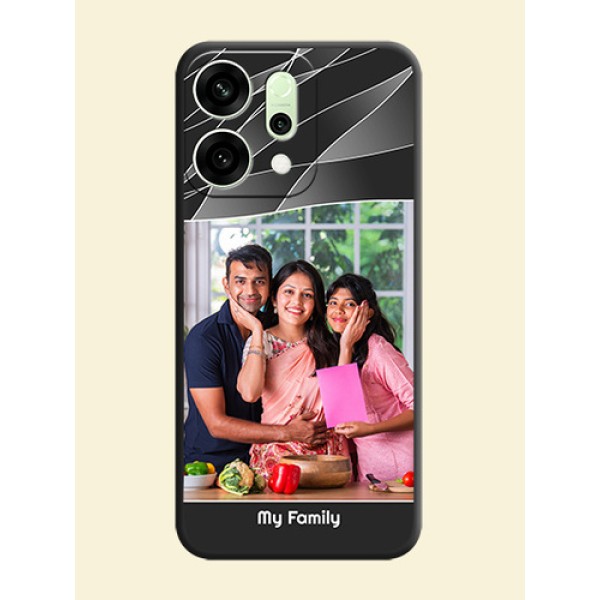 Mixed Wave Lines on Photo On Space Black Custom Soft Matte Mobile Back Cover - Oppo Reno 14 5G Mixed Wave Lines on Photo On Space Black Custom Soft Matte Mobile Back Cover - Oppo Reno 14 5G