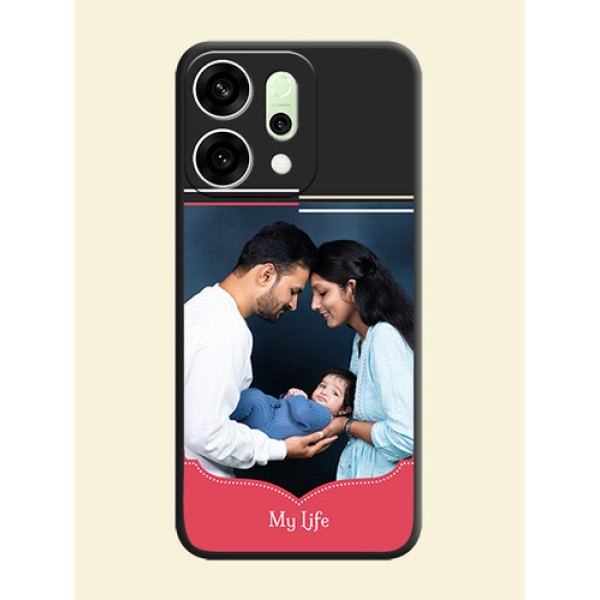 Classic Plain Design with Name On Space Black Custom Soft Matte Mobile Back Cover - Oppo Reno 14 5G Classic Plain Design with Name On Space Black Custom Soft Matte Mobile Back Cover - Oppo Reno 14 5G