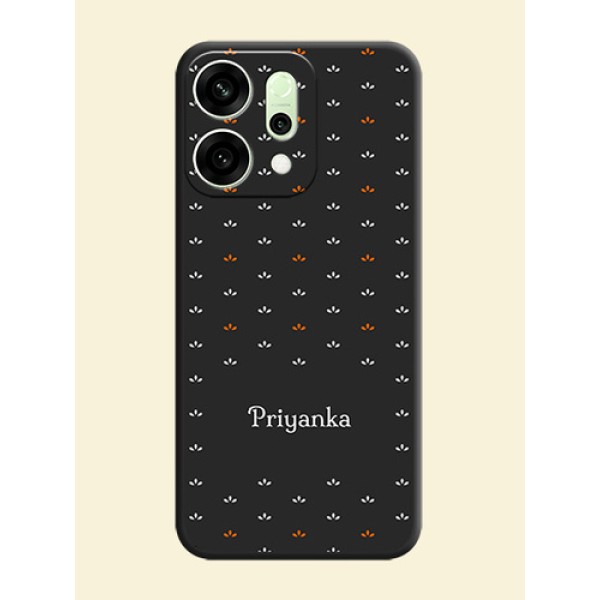 Simple Pattern With Custom Text On Space Black Custom Soft Matte Mobile Back Cover - Oppo Reno 14 5G Simple Pattern With Custom Text On Space Black Custom Soft Matte Mobile Back Cover - Oppo Reno 14 5G