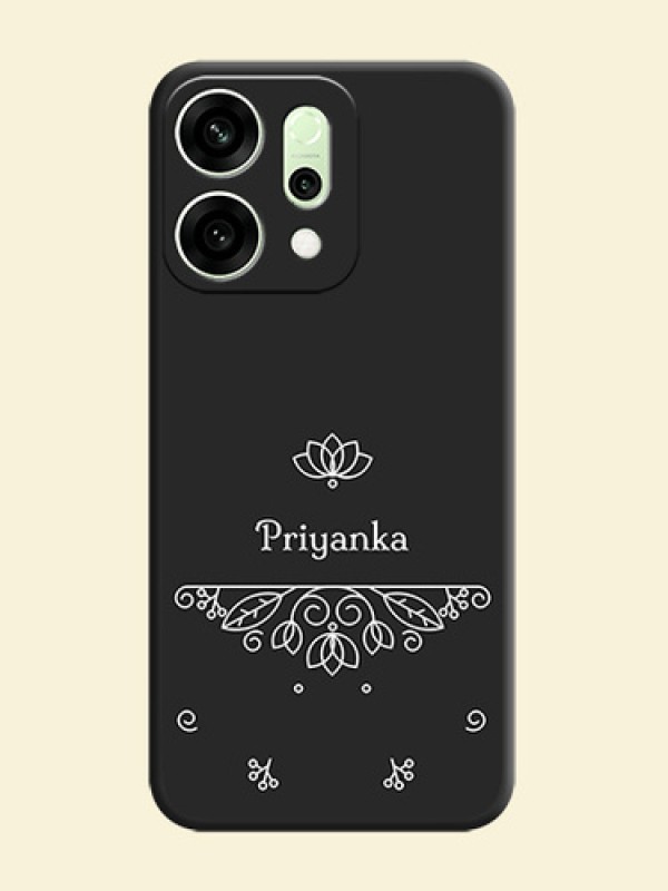 Lotus Garden Custom Text On Space Black Custom Soft Matte Mobile Back Cover - Oppo Reno 14 5G