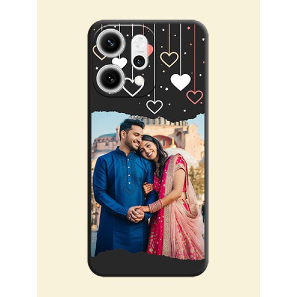 Love Hangings with Splash Wave Picture On Space Black Custom Soft Matte Mobile Back Cover - Oppo Reno 14 Pro 5G Love Hangings with Splash Wave Picture On Space Black Custom Soft Matte Mobile Back Cover - Oppo Reno 14 Pro 5G