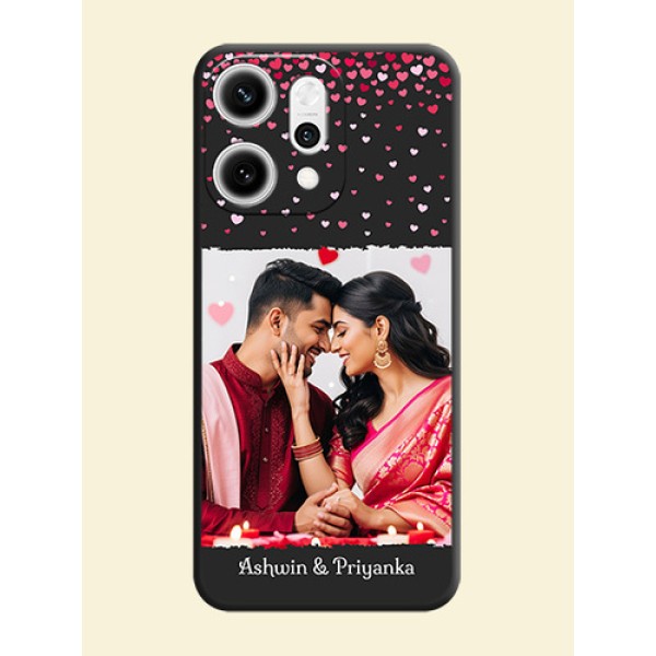 Fall in Love with Your Partner on Photo On Space Black Custom Soft Matte Mobile Back Cover - Oppo Reno 14 Pro 5G Fall in Love with Your Partner on Photo On Space Black Custom Soft Matte Mobile Back Cover - Oppo Reno 14 Pro 5G