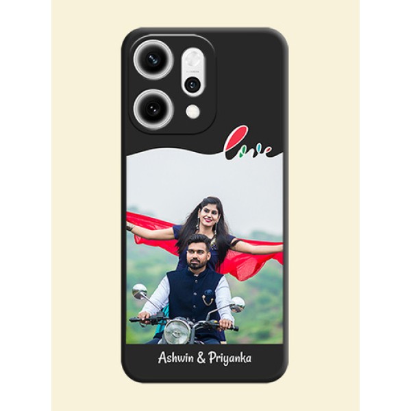 Fall in Love Pattern with Picture on Photo On Space Black Custom Soft Matte Mobile Back Cover - Oppo Reno 14 Pro 5G Fall in Love Pattern with Picture on Photo On Space Black Custom Soft Matte Mobile Back Cover - Oppo Reno 14 Pro 5G